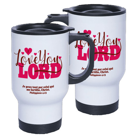 TASSE ISOTHERME BLANCHE. ROSE