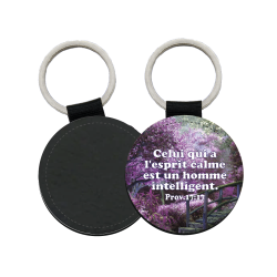 PORTE-CLES SIMILICUIR ROND Ø 50 MM