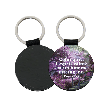 PORTE-CLES SIMILICUIR ROND Ø 50 MM