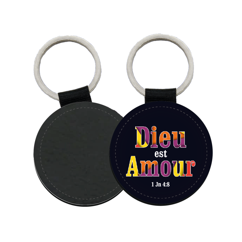 PORTE-CLES SIMILICUIR ROND Ø 50 MM