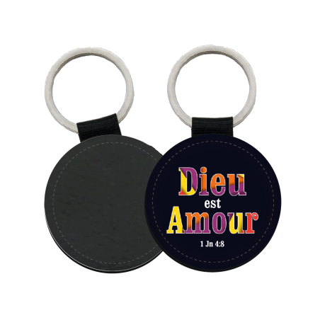 PORTE-CLES SIMILICUIR ROND Ø 50 MM