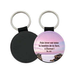 PORTE-CLES SIMILICUIR ROND Ø 50 MM