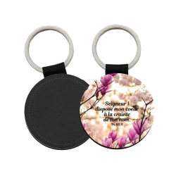 PORTE-CLES SIMILICUIR ROND Ø 50 MM