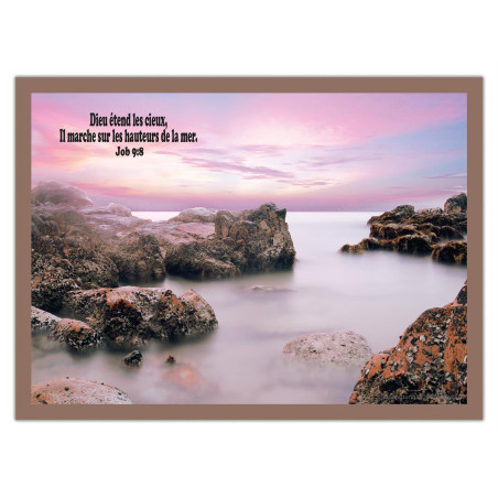 THEME NATURE MER ET ROCHER AFFICHE LAMINEE. BROWNIE