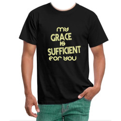 TEE-SHIRT COTON BLANC - MY GRACE IS SUFFICIENT FOR YOU