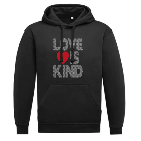 SWEAT SHIRT NOIR LOVE IS KIND 1 COR.13