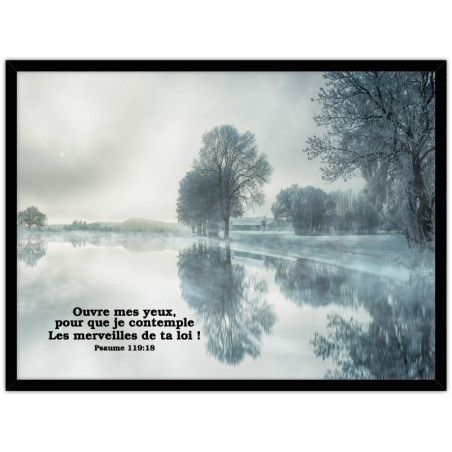 CADRE BOIS  OUVRE MES YEUX PS.119.18. NOIR