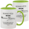 MUG BICOLORE FETE DES MERES VERT CLAIR