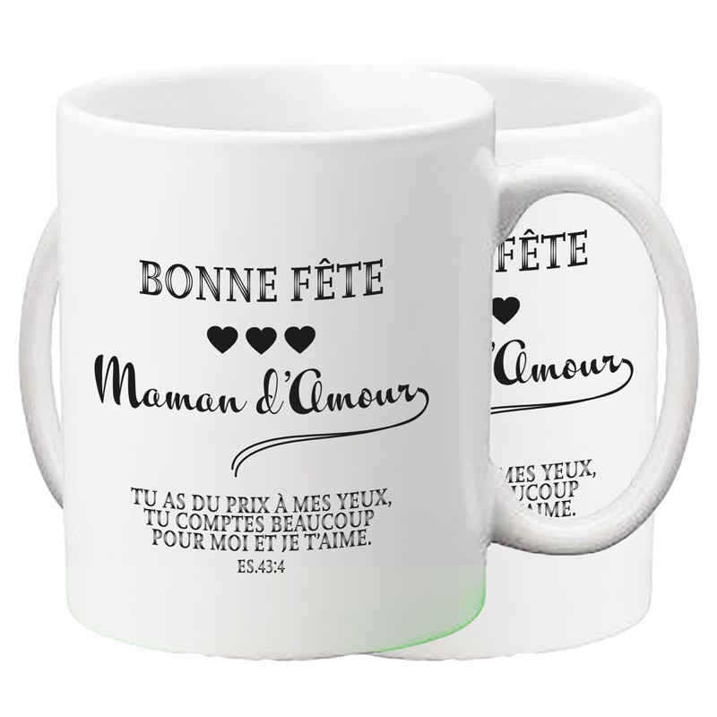 MUG BLANC BONNE FÊTE MAMAN ESAÏE 43.4
