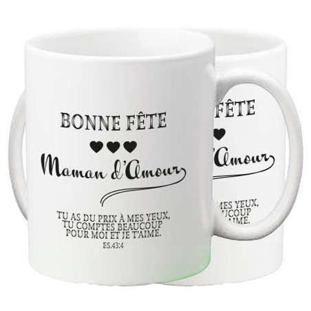 MUG BLANC BONNE FÊTE MAMAN ESAÏE 43.4