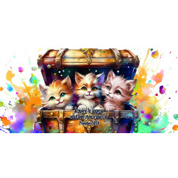 CHATONS DANS COFFRE COLORE TIRELIRE CERAMIQUE