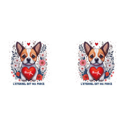 PETIT CHIEN ET COEUR TASSE POLYMERE ENFANT
