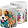 CHIOT SUR FOND COLORE TASSE POLYMERE ENFANT