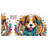CHIOT SUR FOND COLORE TASSE POLYMERE ENFANT