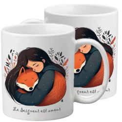 FILLETTE ET RENARD TASSE POLYMERE ENFANT