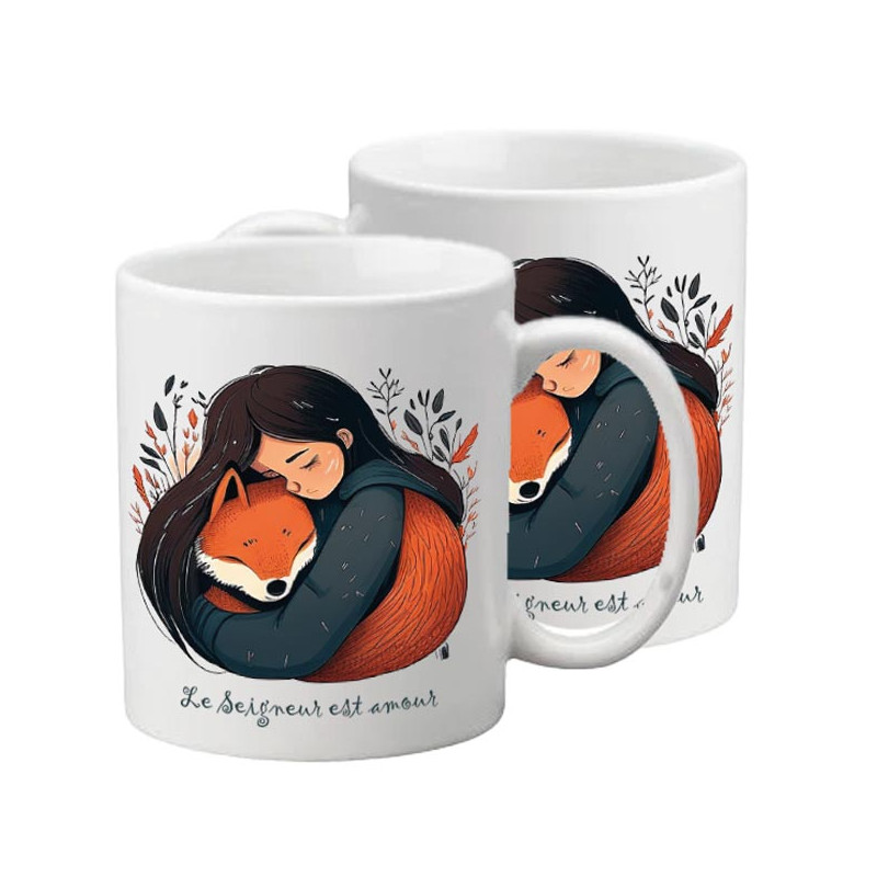 FILLETTE ET RENARD TASSE POLYMERE ENFANT