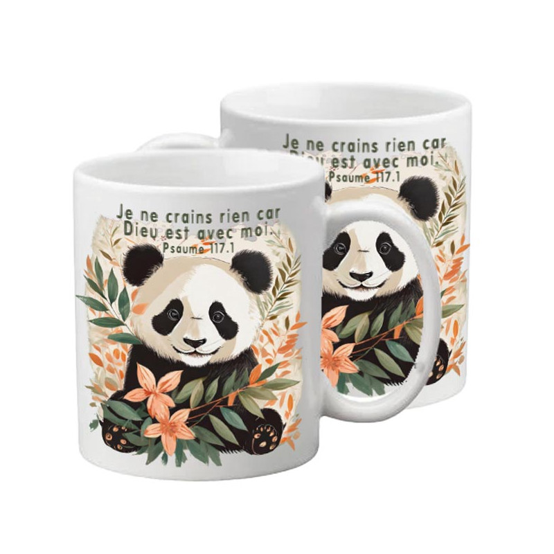 PANDA BAMBOU ET FLEURS TASSE POLYMERE ENFANT