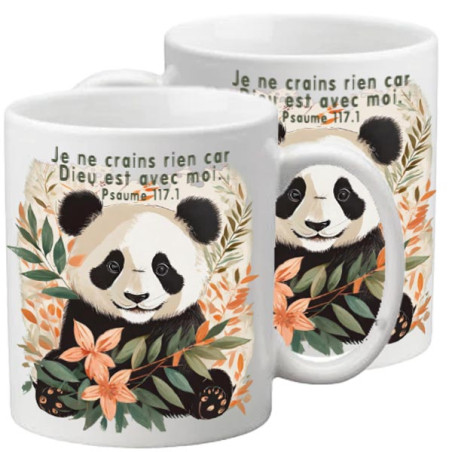 PANDA BAMBOU ET FLEURS TASSE POLYMERE ENFANT