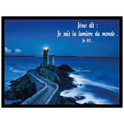 CADRE BOIS  JESUS DIT JE SUIS...JN 8.12 NOIR