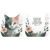 CHAT ENTOURE DE FLEURS GOURDE INOX 750 ML