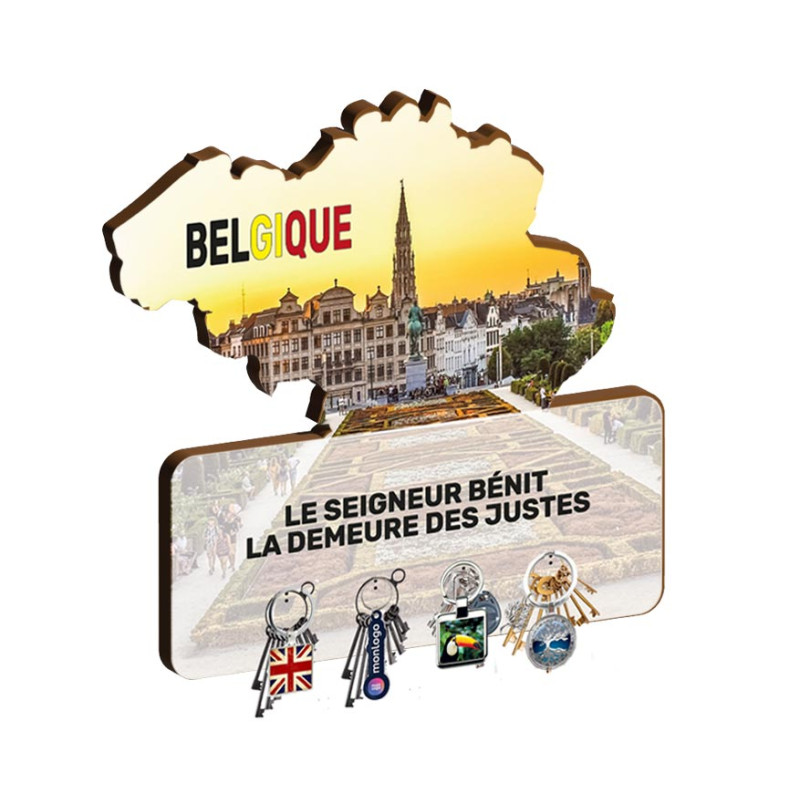 BELGIQUE  VUE SUR EGLISE ACCROCHE-CLES