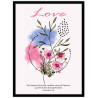 AQUARELLE FLEURS LOVE. COL.3.14 NOIR